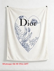 Dior Heart Floral Print Flannel Sofa Throw Blanket D372